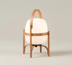 Lampe, Baladeuse, Cestita Bateria, bois, LED, dim, 2700K, 313 lm, Ø22cm, H36cm - Santa & Cole