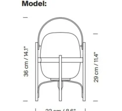 Lampe, Baladeuse, Cestita Bateria, bois, LED, dim, 2700K, 313 lm, Ø22cm, H36cm - Santa & Cole