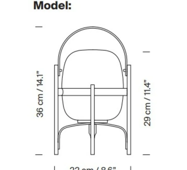 Lampe, Baladeuse, Cestita Bateria, bois, LED, dim, 2700K, 313 lm, Ø22cm, H36cm - Santa & Cole