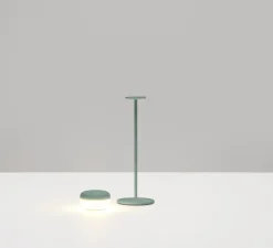 Lampe, Baladeuse, Cheerio, sauge, IP55, LED, dim, 2200K, 14 lm, Ø8cm, H26cm - Fatboy