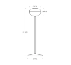 Lampe, Baladeuse, Cheerio, sauge, IP55, LED, dim, 2200K, 14 lm, Ø8cm, H26cm - Fatboy