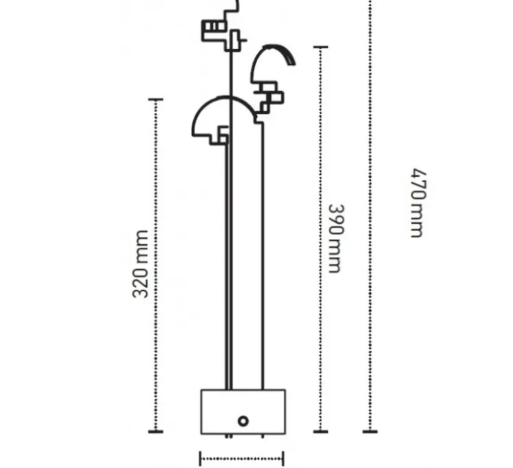 Lampe, baladeuse, Cordeless, BOUCLE, noir et laiton, L8cm, H47cm - DCW éditions Paris