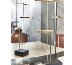 Lampe*DCW éditions Paris Lampe, baladeuse, Cordeless, KNOKKE, LED, 2700k, , L8cm, H35cm - noir et laiton