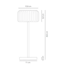 Lampe*Atelier Pierre Lampe, Baladeuse, Dentelles Bistro, , LED, dim, 3000K-6000K, 200lm, Ø12cm, H28cm - olive