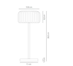 Lampe*Atelier Pierre Lampe, Baladeuse, Dentelles Bistro, , LED, dim, 3000K-6000K, 200lm, Ø12cm, H28cm - argile