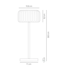 Lampe*Atelier Pierre Lampe, Baladeuse, Dentelles Bistro, , LED, dim, 3000K-6000K, 200lm, Ø12cm, H28cm - argile
