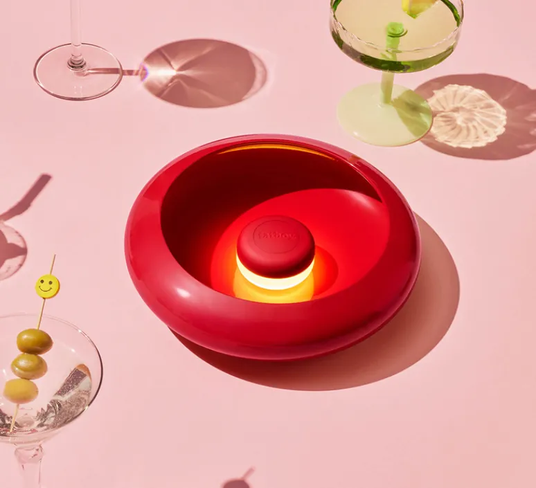 Lampe*Fatboy Lampe, Baladeuse, d'extérieur, Oloha Lobby Small, , IP55, LED, 2200K, 200 lm, L22,5cm, H6,1cm - rouge