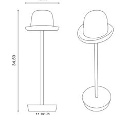 Lampe*Toscot Lampe, Baladeuse, Et voilà 62, , IP43, Ø12,5cm, H34,5cm - laiton brossé, noir