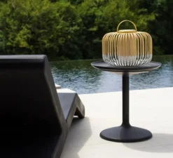 Lampe*Forestier Lampe, baladeuse, extérieur, Bamboo, Take Away, XS, , IP66,LED, 3000K, 290lm, Ø27cm, H29cm - blanc