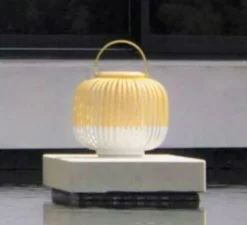Lampe*Forestier Lampe, baladeuse, extérieur, Bamboo, Take Away, XS, , IP66,LED, 3000K, 290lm, Ø27cm, H29cm - blanc