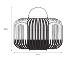 Lampe*Forestier Lampe, baladeuse, extérieur, Bamboo, Take Away, XS, , IP66,LED, 3000K, 290lm, Ø27cm, H29cm - blanc