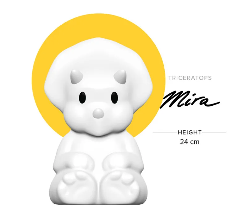Enfants|Lampe*Mr Maria Lampe, Baladeuse, First Light Giants Dino, Mira Triceratops, , LED, dim, 2 700K, 100lm, L24cm, H14cm - blanc