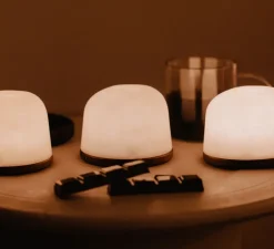 Lampe, Baladeuse, Fondant set de 3, noyer, IP65, LED, dim, 2700K, 100 lm, Ø26cm, H8,5cm - Atelier Pierre