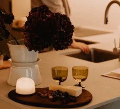 Lampe, Baladeuse, Fondant set de 3, noyer, IP65, LED, dim, 2700K, 100 lm, Ø26cm, H8,5cm - Atelier Pierre