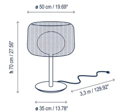 Lampe, Baladeuse, Fora M, noir, marron, IP66, Ø50cm, H70cm - Bover