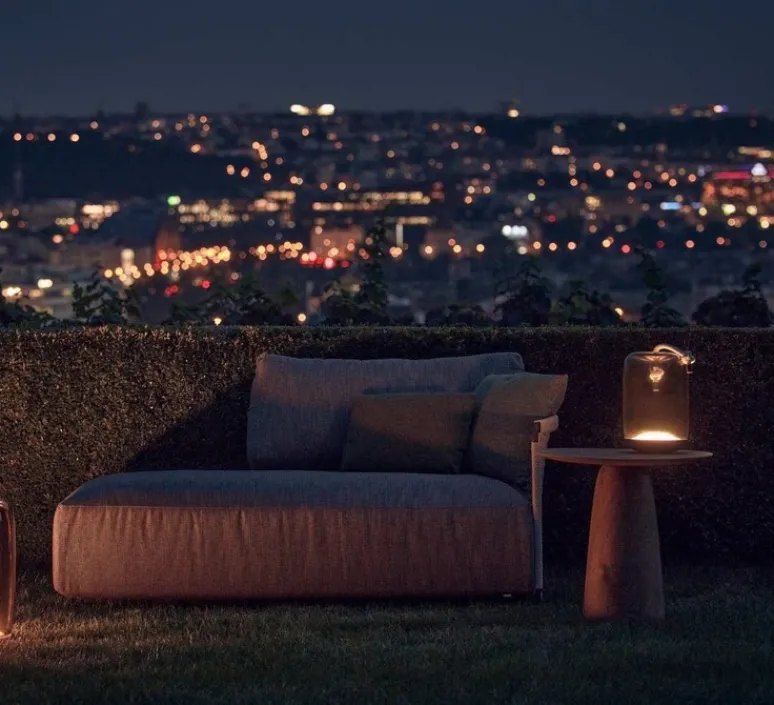 Lampe*Brokis Lampe, Baladeuse, Knot Battery small, verre transparent, IP44, LED, 2700K, 580 lm, Ø18cm, H29cm - verre fumé