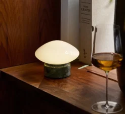 Lampe, Baladeuse, Mist AP21, marbre vert Guatemala, LED, dim, 2700K, Ø16cm, H12cm - Andtradition