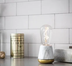 Lampe*Humble Lampe, Baladeuse, One, , Ø8,5cm, H19,5cm - marbre blanc