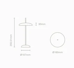 Lampe, Baladeuse, Porte, bleu gris, IP43, LED, dim, 2300-2700-3000K, 400 lm, Ø16cm, H35cm - Nexia