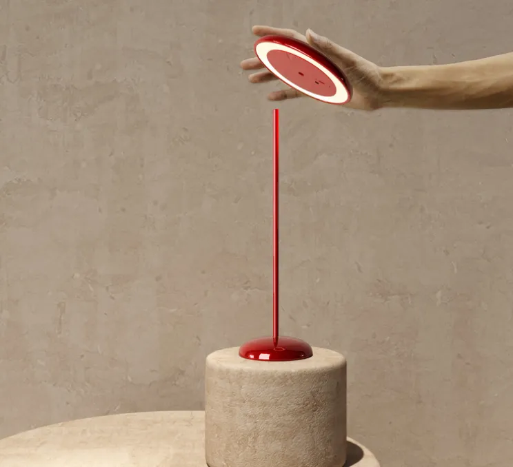 Lampe, Baladeuse, Porte, rouge, IP43, LED, dim, 2300-2700-3000K, 400 lm, Ø16cm, H35cm - Nexia