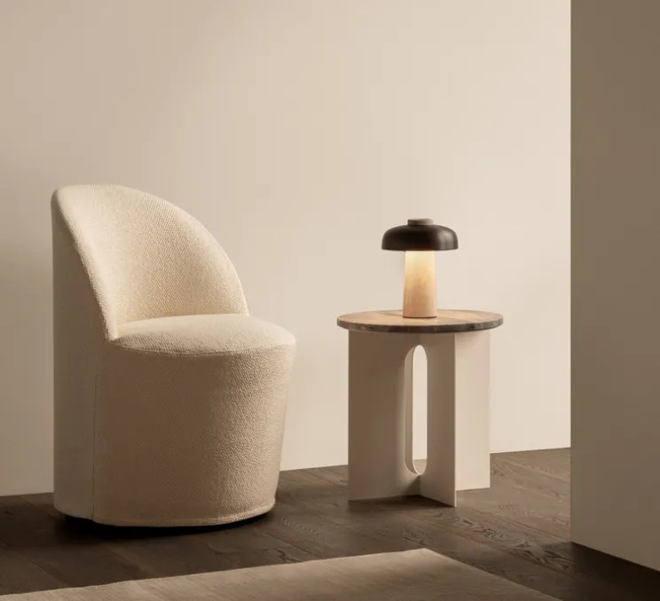 Lampe, Baladeuse, Reverse, bronze, travertin, IP44, LED, dim, 2700K, 125 lm, Ø19,6cm, H24,5cm - Audo Copenhagen