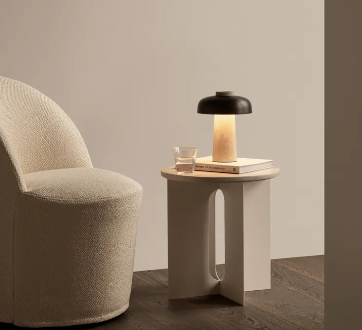 Lampe, Baladeuse, Reverse, bronze, travertin, IP44, LED, dim, 2700K, 125 lm, Ø19,6cm, H24,5cm - Audo Copenhagen