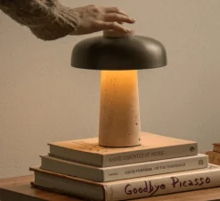 Lampe, Baladeuse, Reverse, bronze, travertin, IP44, LED, dim, 2700K, 125 lm, Ø19,6cm, H24,5cm - Audo Copenhagen