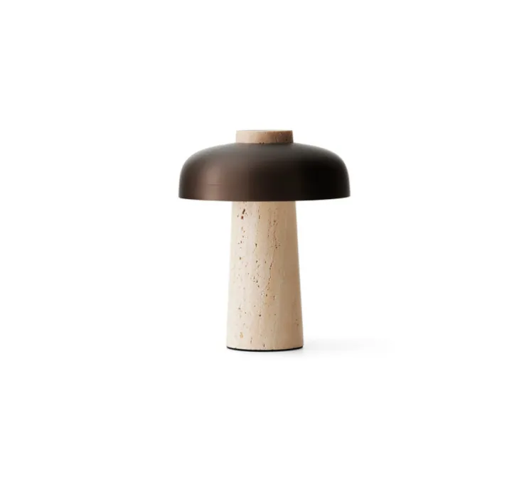 Lampe, Baladeuse, Reverse, bronze, travertin, IP44, LED, dim, 2700K, 125 lm, Ø19,6cm, H24,5cm - Audo Copenhagen