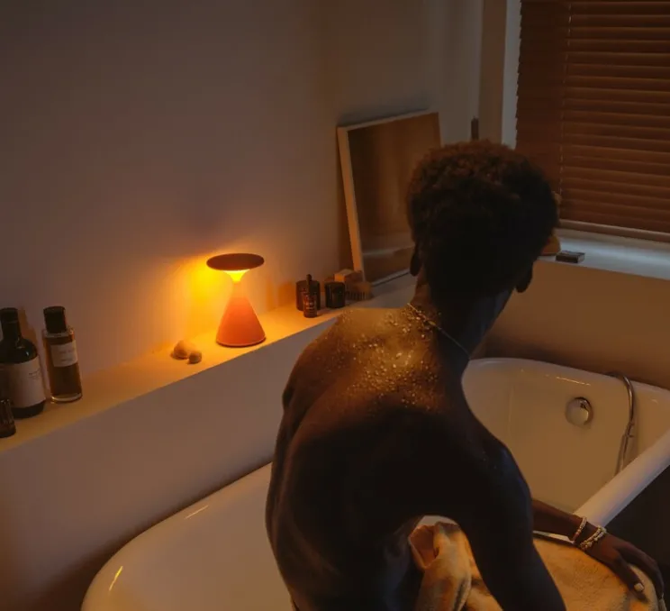 Lampe, Baladeuse, Salt, orange sanguine, IP21, LED, dim, 2700K, 450 lm, Ø12,8cm, H19cm - GRAU