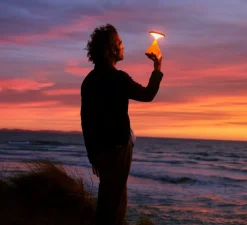 Lampe, Baladeuse, Salt, orange sanguine, IP21, LED, dim, 2700K, 450 lm, Ø12,8cm, H19cm - GRAU