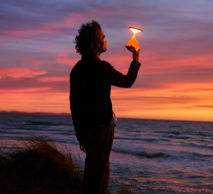 Lampe, Baladeuse, Salt, orange sanguine, IP21, LED, dim, 2700K, 450 lm, Ø12,8cm, H19cm - GRAU