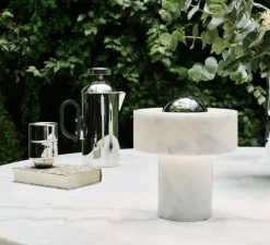 Lampe*Tom Dixon Lampe, Baladeuse, Stone, , LED, dim, 3000K, 160 lm, Ø19cm, H28cm - argent