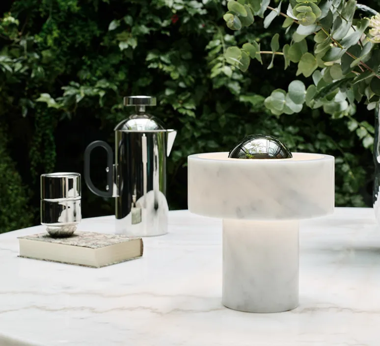 Lampe*Tom Dixon Lampe, Baladeuse, Stone, , LED, dim, 3000K, 160 lm, Ø19cm, H28cm - argent
