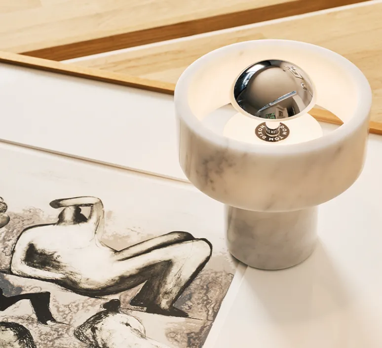 Lampe*Tom Dixon Lampe, Baladeuse, Stone, , LED, dim, 3000K, 160 lm, Ø19cm, H28cm - argent
