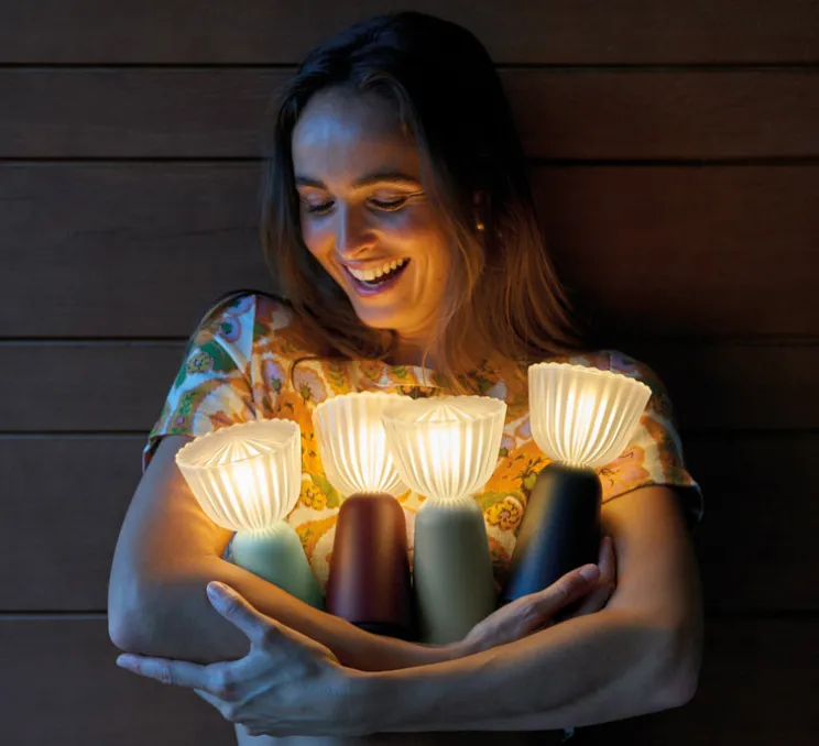 Lampe, Baladeuse, Swiing, gris argile, IP54, LED, dim, 2700K, 35 lm, Ø10cm, H20cm - Fermob