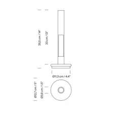 Lampe, Baladeuse, Sylvestrina, noir, IP44, LED, dim, 2200K, 55 lm, Ø11,3cm, H35,5cm - Santa & Cole