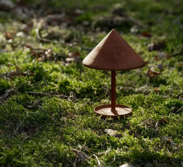 Lampe, Baladeuse, Terra, rouge rouille, marc de café recyclé, IP44, LED, dim, 2700K, 230 lm, Ø17,5cm, H25cm - Mater