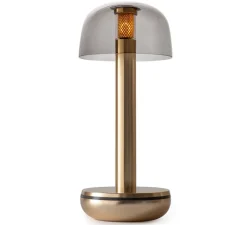 Lampe*Humble Lampe, Baladeuse, Two, , LED, dim, 2700K, 8 lm, Ø8,8cm, H21,2cm - or, verre fumé