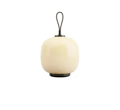 Lampe*Louis Poulsen Lampe, Baladeuse, VL 45 Radiohus, , IP44, LED, dim, 2000-2700K, lm, Ø17,5cm, H27,5cm - Laiton noir, verre brillant jaune pâle