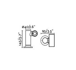 Lampe borne et applique, Spy-1, gris foncé, IP65, 3000k, 500lm, Ø4cm, H14,5cm - Faro