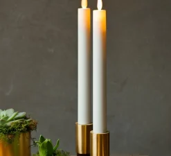Lampe*Sirius Lampe bougie cire, Sille rechargeable 2pcs set White, , Ø2cm, H20cm - blanc
