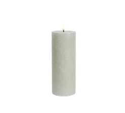 Lampe Bougie, Rustic Pillar, dusty green, Ø7,8cm, H20cm, LED, dim, 2400K, 6 lm-Uyuni