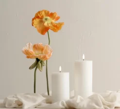 Lampe Bougie, Smooth Pillar, blanc nordique, Ø10cm, H15cm, LED, dim - UYUNI