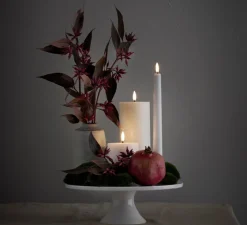 Lampe*Uyuni Lampe Bougie, Smooth Pillar, , Ø7,8cm, H15cm , LED, dim- blanc nordique