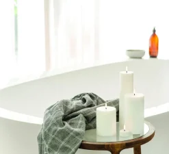 Lampe*Uyuni Lampe Bougie, Smooth Pillar, , Ø7,8cm, H15cm , LED, dim- blanc nordique