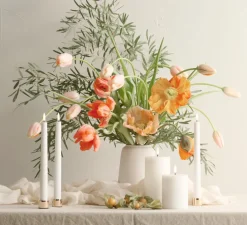 Lampe Bougie, Smooth Pillar, blanc nordique, Ø10cm, H20cm, LED, dim - UYUNI