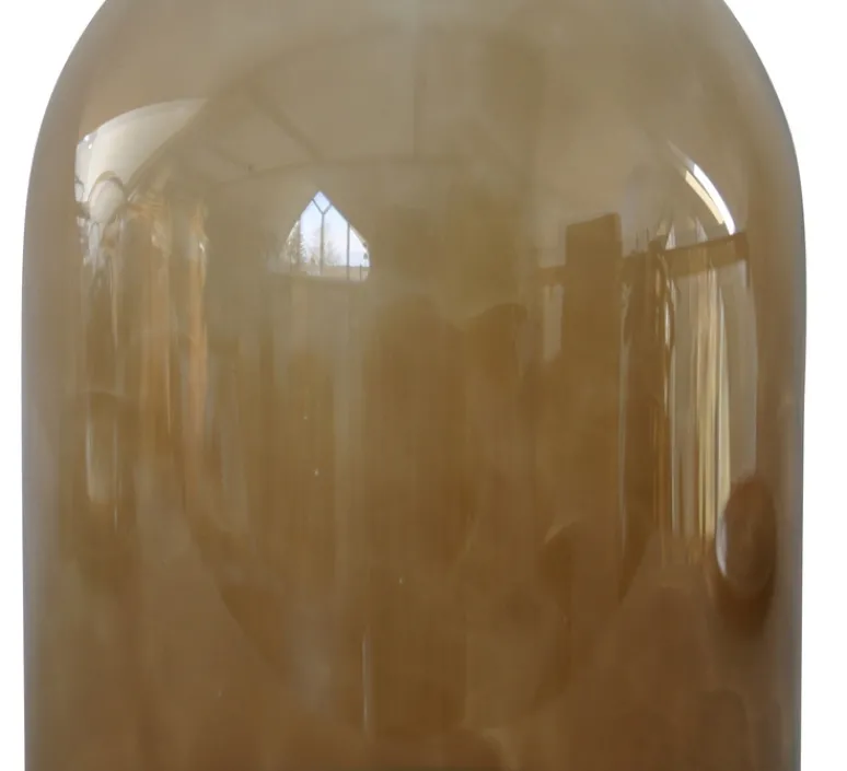 Lampe*Ebb and Flow Lampe cloche, Glow in a dome, marron chataîgne, base laiton, H25,5cm, Ø23cm - chataîgne, laiton