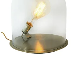Lampe*Ebb and Flow Lampe cloche, Glow in a dome, transparent, base laiton, H25,5cm - transparent, laiton