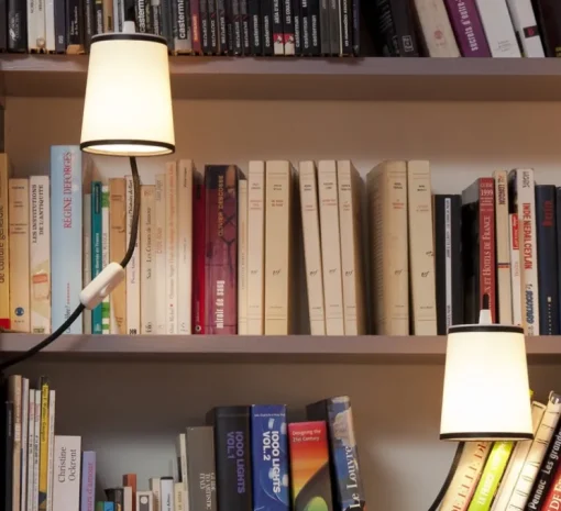 Lampe de bibliothèque, Lightbook, blanc, noir, H12cm - Designheure