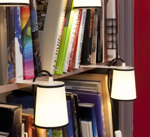 Lampe de bibliothèque, Lightbook, blanc, noir, H12cm - Designheure